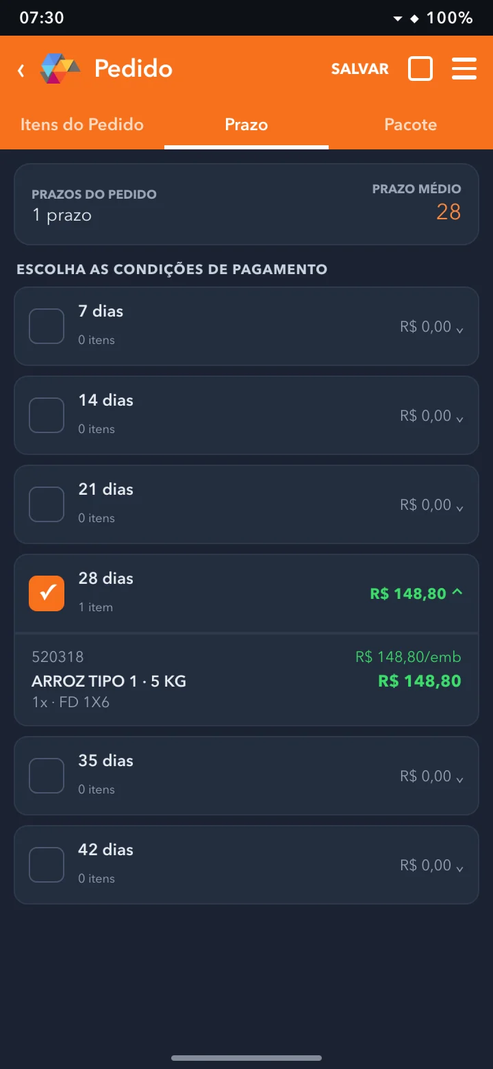 Prazos: Cada item no prazo certo, sem conta de cabeça.